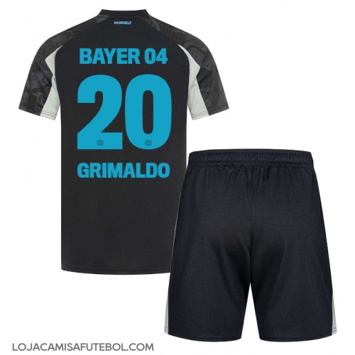 Camisa de Futebol Bayer Leverkusen Alejandro Grimaldo #20 Equipamento Alternativo Infantil 2024-25 Manga Curta (+ Calças curtas)